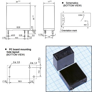 Реле 12VDC FTR-K2AK012T 1A 16A/250VAC