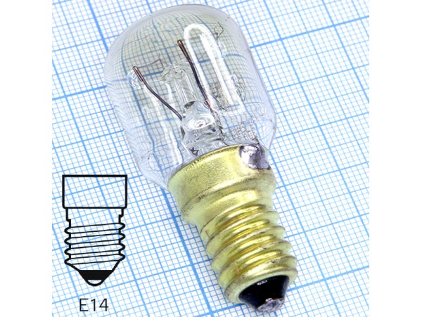 Лампа 220V 25W E14 для духовок, печей 300°C