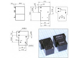 Реле 12VDC HK15F-DC12V-SH 1C 20A/250VAC