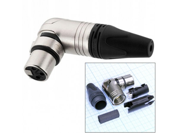 NC3FRX Розетка 3к.на кабель угловой XLR Neutrik