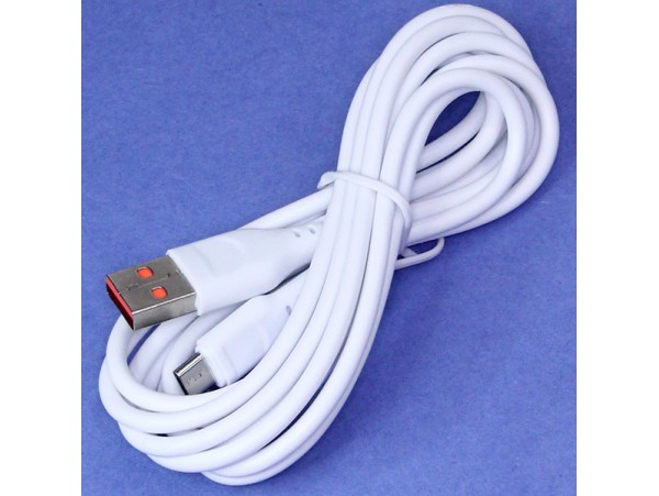 Шнур USB=micro USB 2м 1,2A  белый