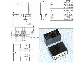 Реле 12VDC NX2-12VDC 2C 2A/30VDC поляризованное