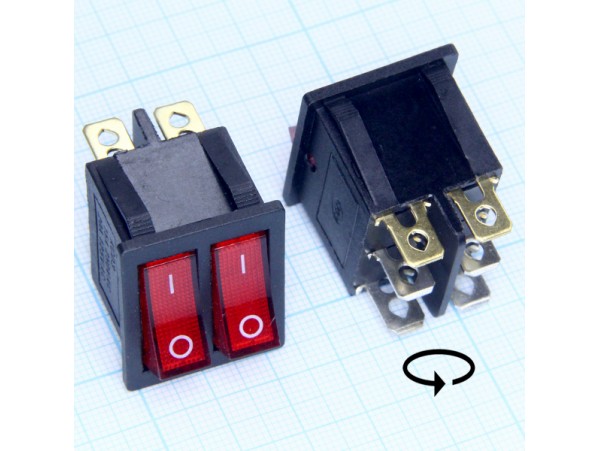 SC-797R 250V/15A on-off двойной красный переключатель