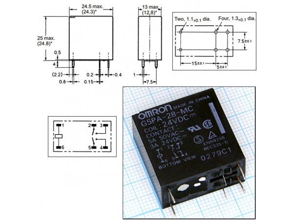 Реле 24VDC G5PA-28-MC 2A 5A/50VAC