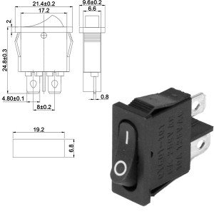 SC-766 250V/6A on-off чёрный переключатель