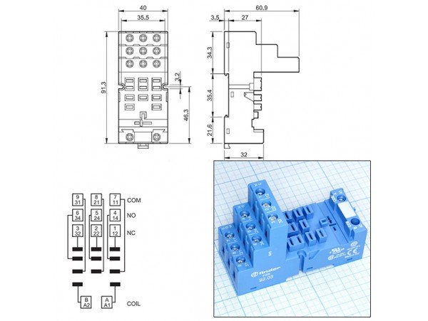 9203SMA колодка реле Finder