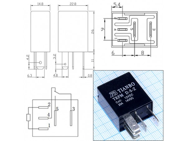 Реле 12VDC TRFM D-S-Z-12VDC 1C 20A/14VDC