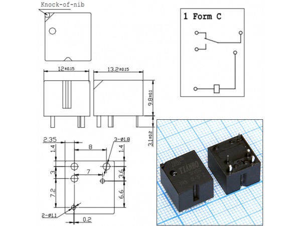 Реле 12VDC TRS-12VDC-D[L]-S-Z 1C 25A/16VDC
