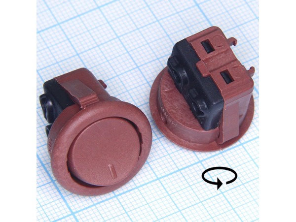 Выключатель врезной мебельный 250V/6A on-off коричневый