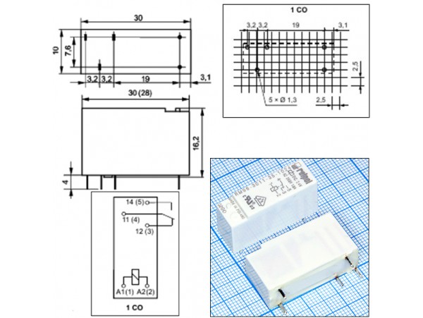 Реле 24VDC RM96-3011-35-1024 1C 10A/250VAC