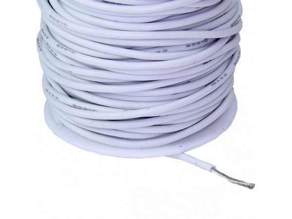 Провод 18AWG белый высокотемпературный силикон