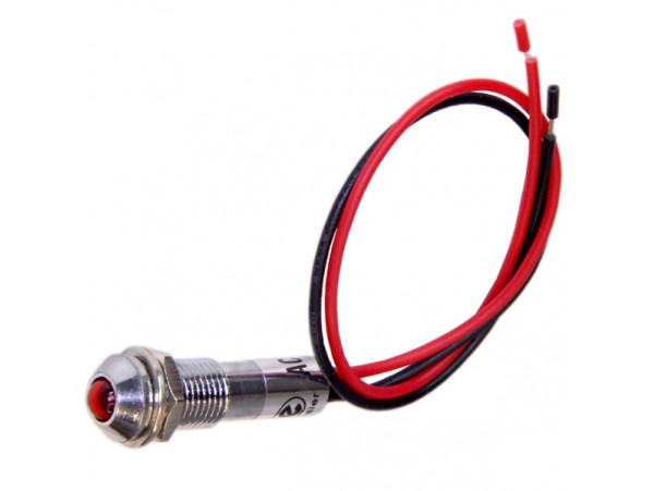 N-XD8-2W-R 220VAC Лампа неоновая с держателем  красная