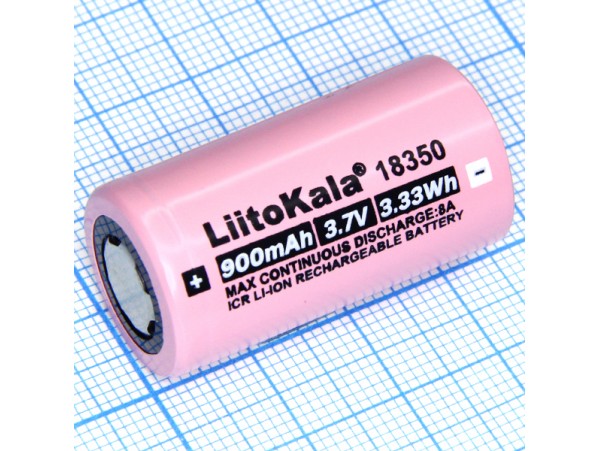 Аккумулятор 3,7V/900 mAh 18350 (d=18;L=35)