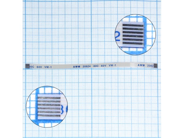 Шлейф 6pin 100х3,5 TRAIN, шаг 0,5мм, прямой