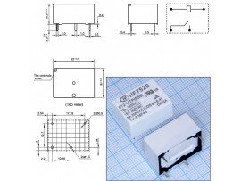 Реле 12VDC HF7520-012-HTP (TRV-12V) 1A 16A/250VAC