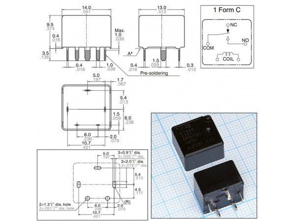 Реле 12VDC CP1-12V 1C 20A/14VDC