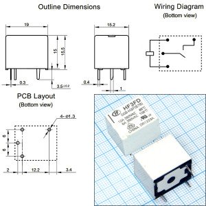 Реле 9VDC HF3FD/009-H3F [576] 1A 10A/250VAC