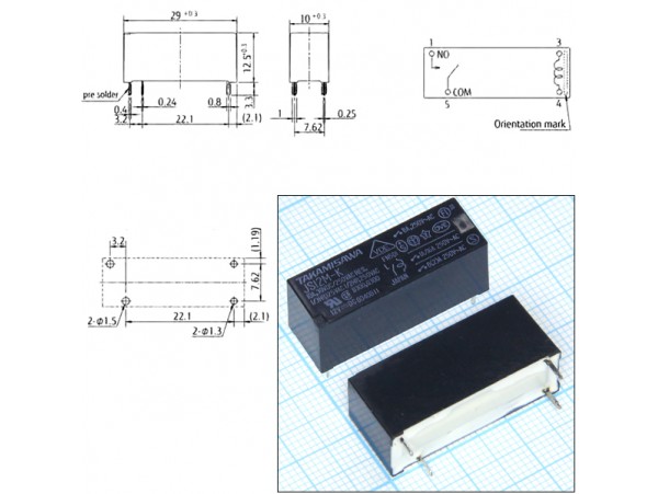 Реле 12VDC JS12M-K 1A 8A/250AC Takamisawa
