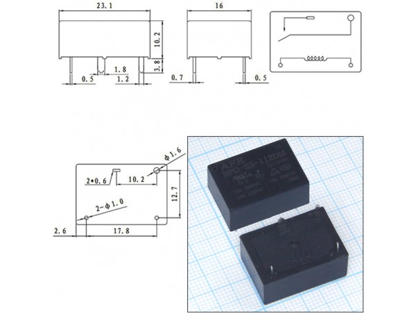 Реле 12VDC BPD-SS-112DM 10A/250VAC