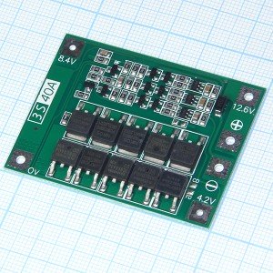 Модуль защиты HX-3S-FL40A на 3 акк.18650 Li-ion