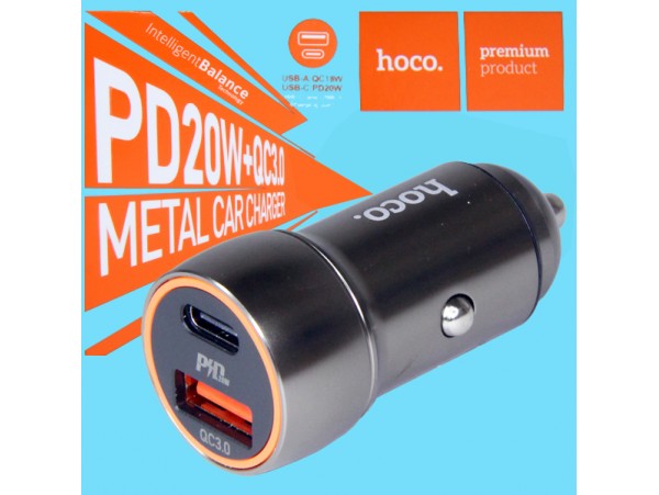 АЗУ USB-A QC18W + USB-C Type-C  HOCO Z46A