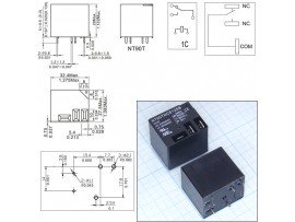 Реле 12VDC NT90TNCS12SB 1C 40A(NO)/30A(NC)/240VAC
