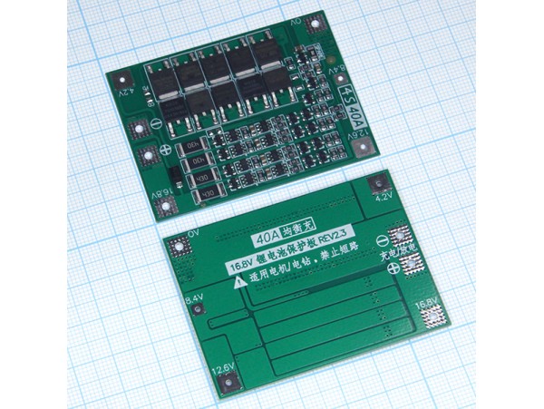 Модуль защиты BMS-4S-40A на 4 акк.18650 Li-Ion EM-837