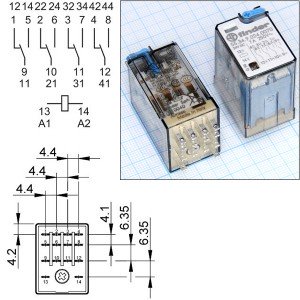 Реле 24VDC 553490240070 4C 7A/250VAC Finder