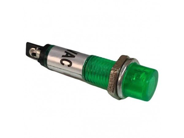 N-814-G 220V Лампа неоновая зеленая d=8мм