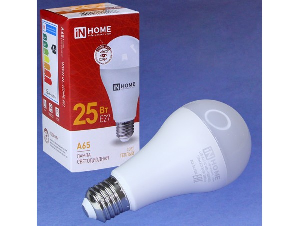 Лампа 220V 25W E27 3000K LED InHome