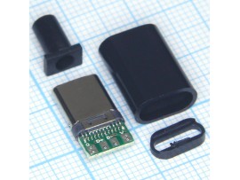 USB Type-C 24PBB штекер на кабель черный