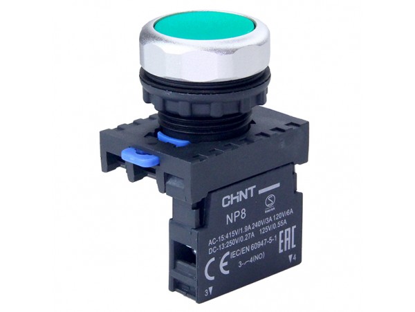 NP8-10BN/3 кнопка OFF-(ON) зеленая
