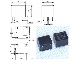 Реле 12VDC HF3FF/012-1ZSTF 1C 10A/277VAC