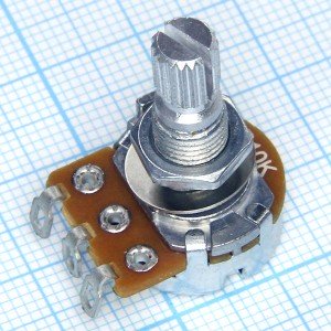 Резистор 10к под гайку RV16AF-10B6-20K-B10K d=16 L=20
