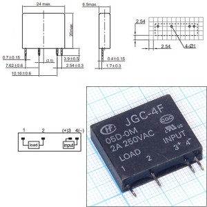 JGC-4F-05D-0M 5VDC 1A 250V/2A реле твердотельное