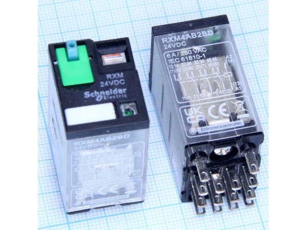 Реле 24VDC RXM4AB2BD 4C 6A/250VAC