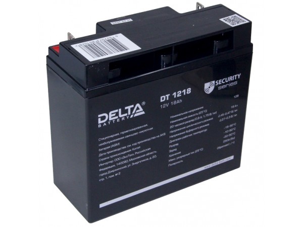 Аккумулятор 12V/18Ah DT1218 (180х165х76) DELTA