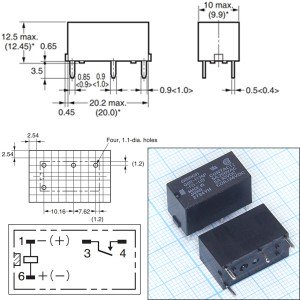 Реле 24VDC G6B-1174P-FD-US 1A 5A/250VAC