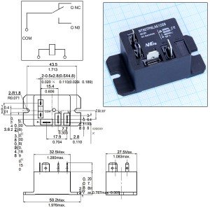 Реле 12VDC NT90TPNLAE12SB 1A 40A/240VAC