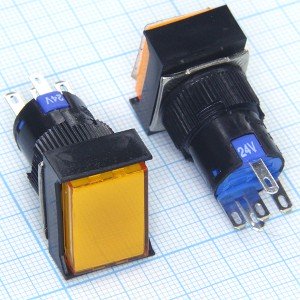 AL6-M24V 24V/3A on-(on) кнопка желтая