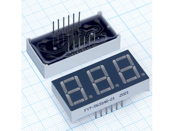FYT-5631AS-21 Инд. LED R 3DIG CA