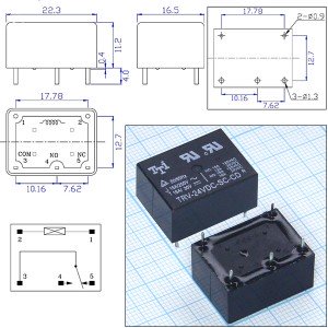 Реле 24VDC TRV-24VDC-SC-CD 1C 16A/250VAC