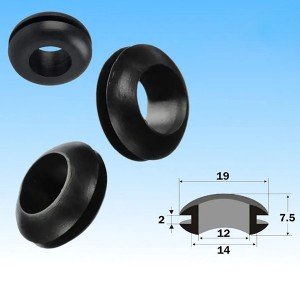 Втулка d=12 мм проходная черная