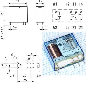 Реле 24VDC 406290240000 2C 10A/250VAC