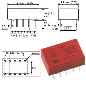 Реле 5VDC EA2-5NU 2C 1A/250VAC