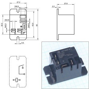 Реле 12VDC HF105F-4/012D1HSTF 1A 30A/240VAC