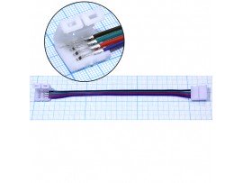Коннектор 10mm RGB с зажимами. Провод 15 см