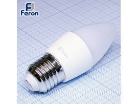 Лампа 220V 7W E27 4000K LED свеча Feron