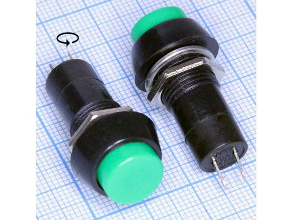 PB-305G 250V/3A off-on зелёная кнопка