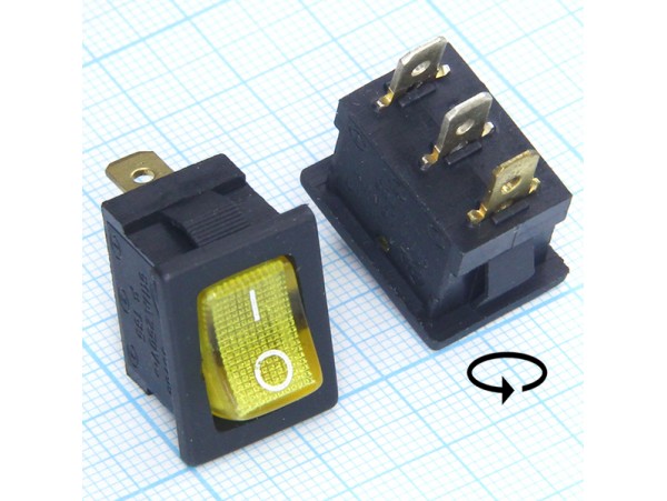SC-768Y 250V/6A on-off желтый переключатель
